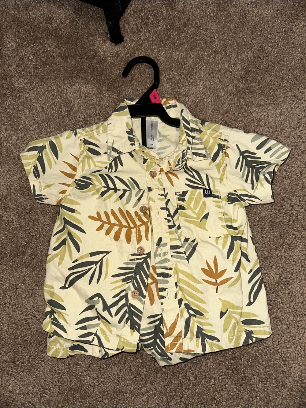 Modern Moments by Gerber 18M 2pc Set - Tropical Leaf Button-Down & Shorts